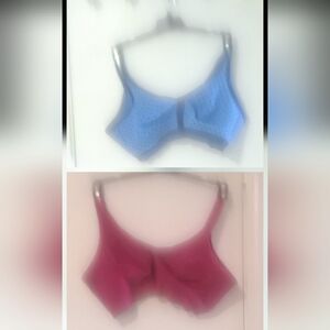 2 Cacique Blue Polka dot and Red No Under wire Bras
